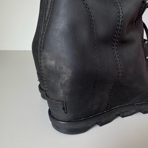 Sorel Black Lace-Up Boots Joan Of Arctic Wedge Size 9.5 - Picture 12 of 12